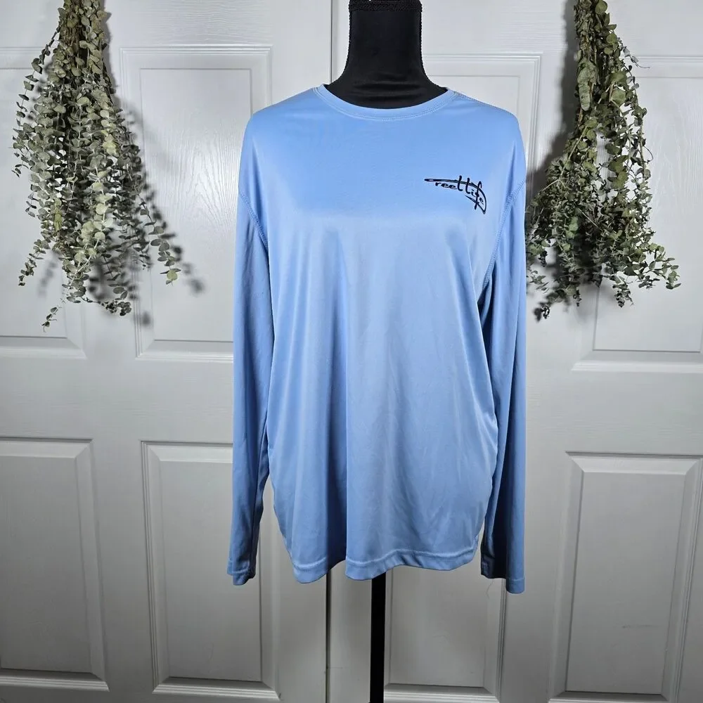 REEL LIFE Men's Blue Fishing Shirt Long Sleeve Performance Size Missing See Pics